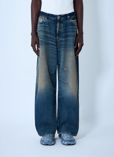 Acne Studios Distressed Five-Pocket Jeans Dark Blue acn0162011