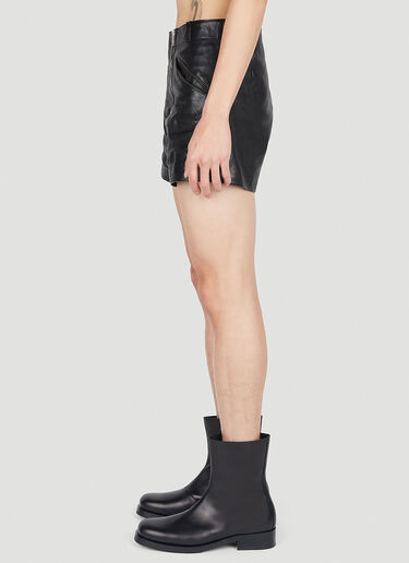 Prada Zip Up Leather Shorts Black pra0152019