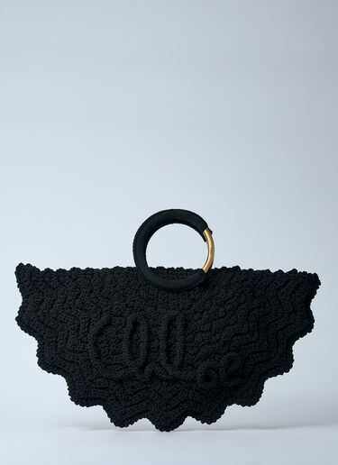 Chloé Small Bracelet Paravent Crochet Tote Bag Black chl0260027