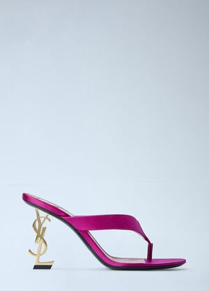 Saint Laurent Opyum Satin Thong Mule Sandals Pink sla0263036