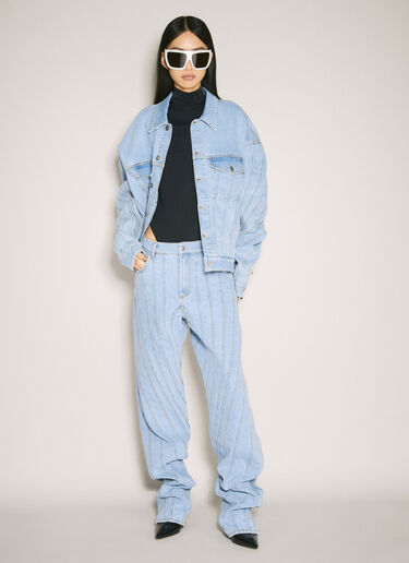 Mugler Spiral Baggy Jeans Light Blue mug0355003