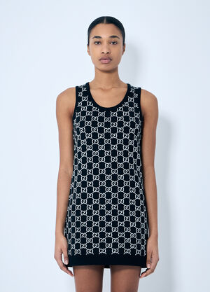 Gucci GG Wool-Blend Jacquard Dress Blue guc0259001