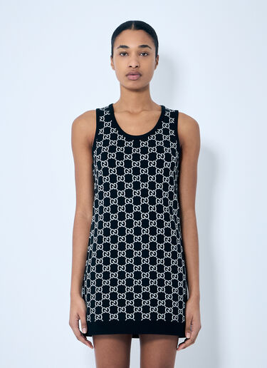 Gucci GG Wool-Blend Jacquard Dress Black guc0259010
