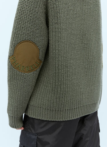 T넥 울 니트 스웨터 Moncler x Pharrell Williams T넥 울 니트 스웨터 그린 mpw0354008