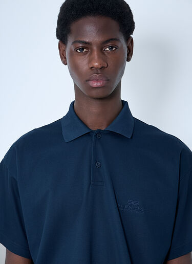 Balenciaga Interwined Polo Shirt Navy bal0159003