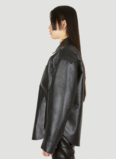 Nanushka Kiora 人造皮革外套衬衫 黑色 nan0249006