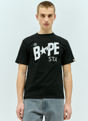 A BATHING APE® 水晶 BAPE 徽标 T 恤 黑色 aba0154022