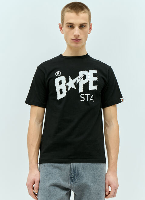 Jil Sander+ クリスタルストーン BAPE ロゴTシャツ ブラック jsp0149011
