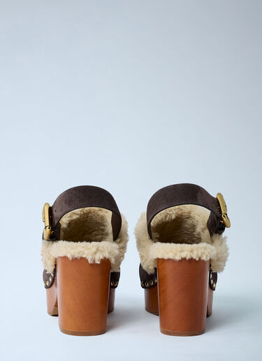 Chloé Jeannette Clog Wedge Brown chl0262032