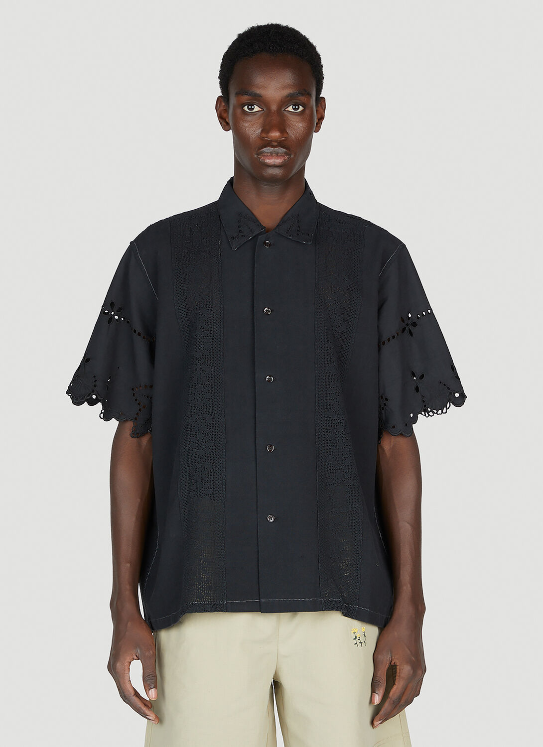 Diomene Embroidered Shirt In Black