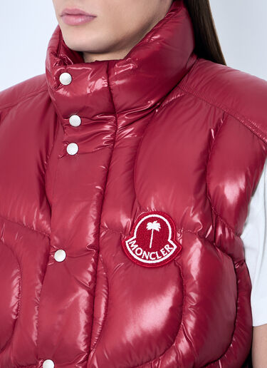 8 Moncler Palm Angels Gwenyth Down Gilet Red mpa0159001