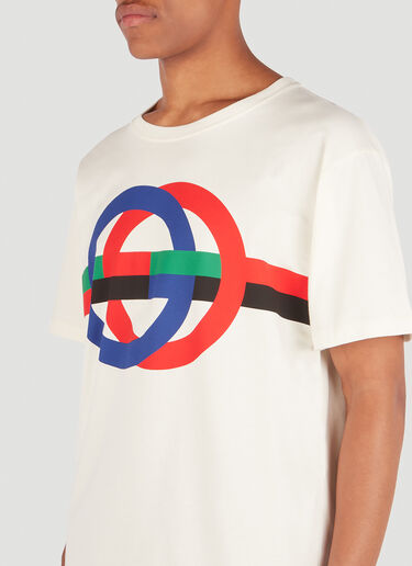Gucci 互锁双 G 印花 T 恤 白色 guc0152080