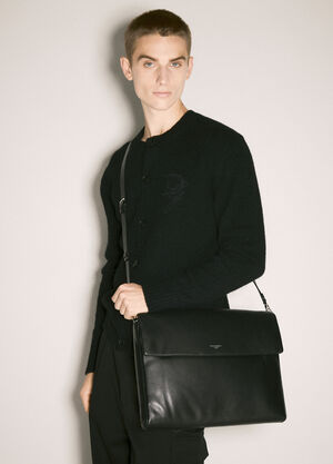Diesel Logo Print Leather Crossbody Bag Black dsl0359006