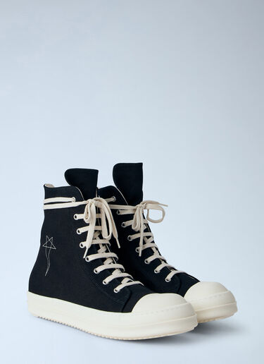 Rick Owens DRKSHDW High-Top Canvas Sneakers Black drk0166019