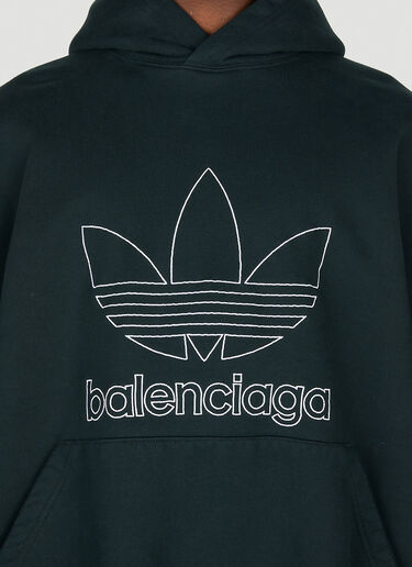 Balenciaga x adidas 刺繍ロゴ フードスウェットシャツ ダークグリーン axb0151021