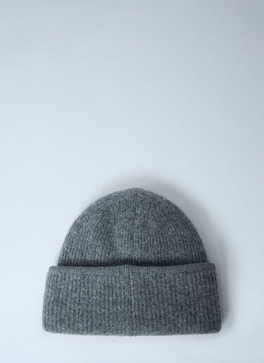 Jacquemus Logo Motif Beanie Hat Dark Grey jac0362027