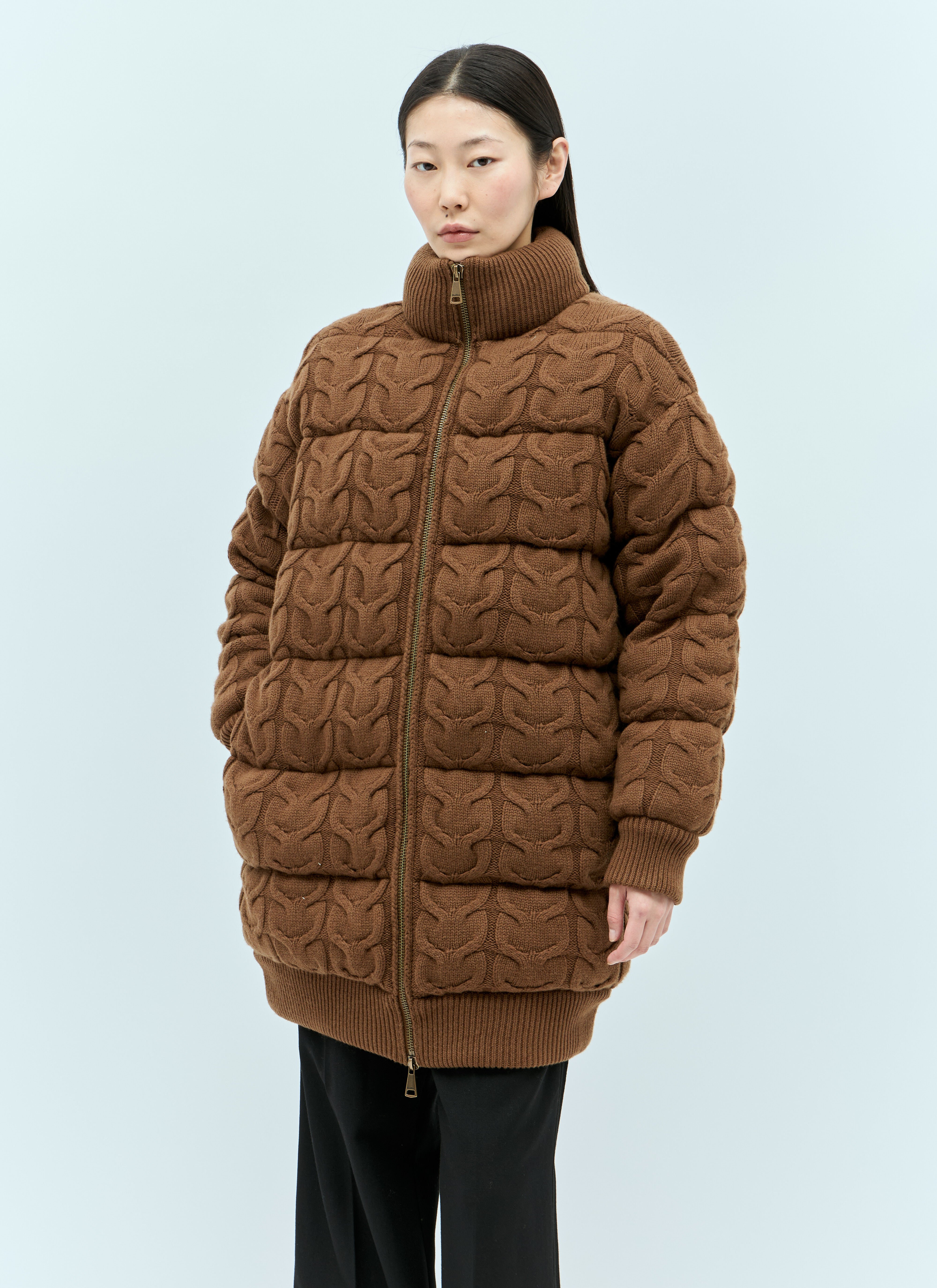 Burberry Wool And Cashmere Down Jacket Brown bur0253100
