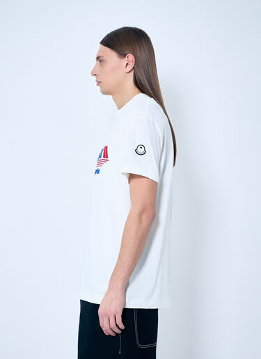 8 Moncler Palm Angels Logo Print T-Shirt White mpa0159003