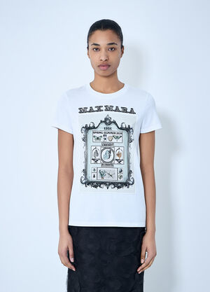 Max Mara Graphic Print Cotton T-Shirt White max0264011