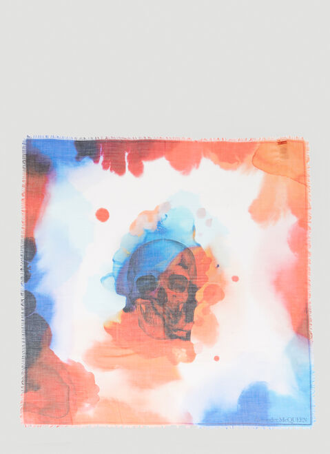 Alexander McQueen Watercolour Skull Scarf Black amq0249030