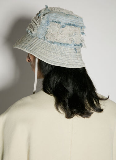 Rick Owens DRKSHDW Gilligan Distressed Bucket Hat Blue drk0156027