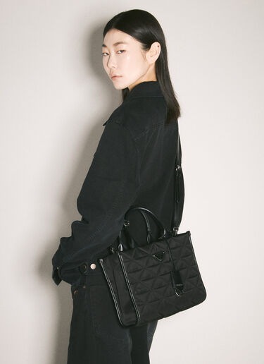 Prada Medium Symbole Embroidered Handbag Black pra0254032