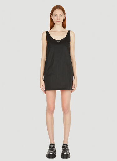 Prada Re-Nylon Logo Plaque Dress Black pra0252001