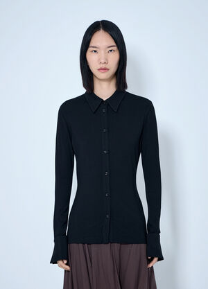 Toteme Fitted Jersey Shirt Black tot0265035