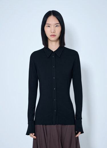 Toteme Fitted Jersey Shirt Black tot0265035