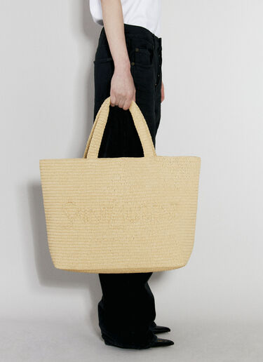 Saint Laurent Raffia Tote Bag Beige sla0255095