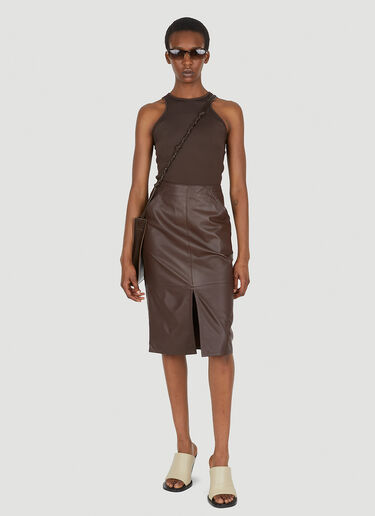 Max Mara Corsica Leather Skirt Brown max0249010