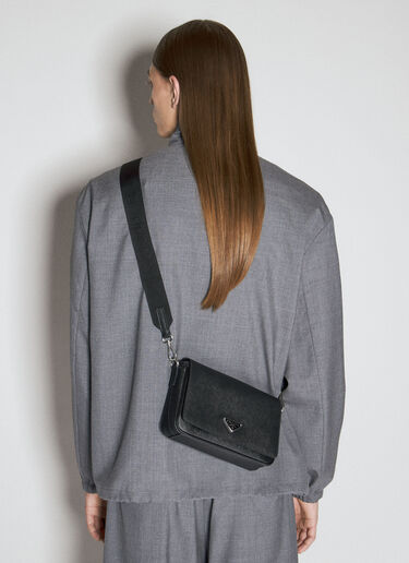 Prada Saffiano Leather Crossbody Bag Black pra0156022