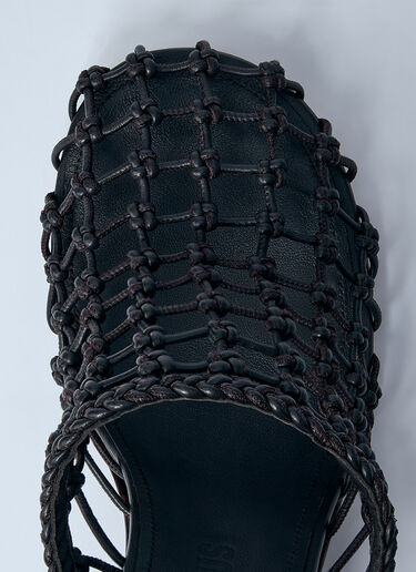 Jacquemus Les Doubles Tressées 坡跟凉鞋  黑色 jac0260043