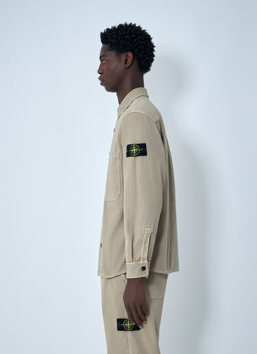 Stone Island Logo Patch Shirt Beige sto0162037