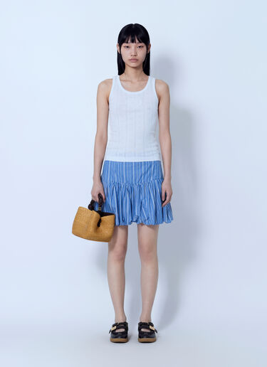 LN-CC® - GANNI: Compact Pointelle Rib Jersey Tank Top - White GANNI Compact Pointelle Rib Jersey Tank Top White gan0265007