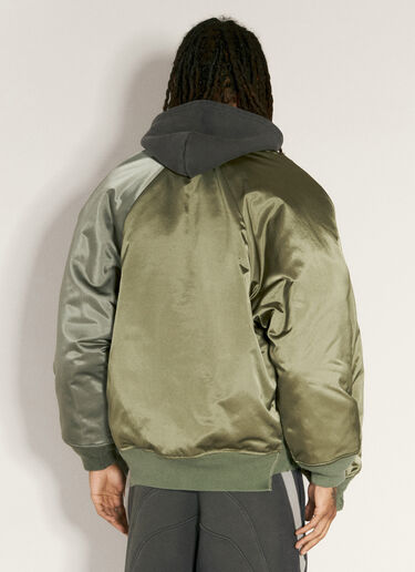 Balenciaga Double-Sleeve Bomber Jacket Green bal0156002