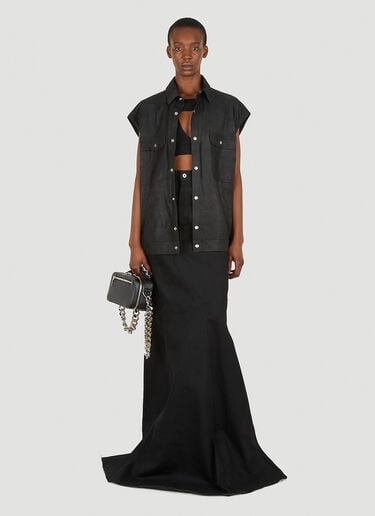 Rick Owens Gonna Denim Skirt Black ric0248008
