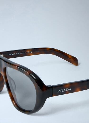 Aviator Sunglasses in Acetate Frame Prada Aviator Sunglasses in Acetate Frame Brown lpr0362004