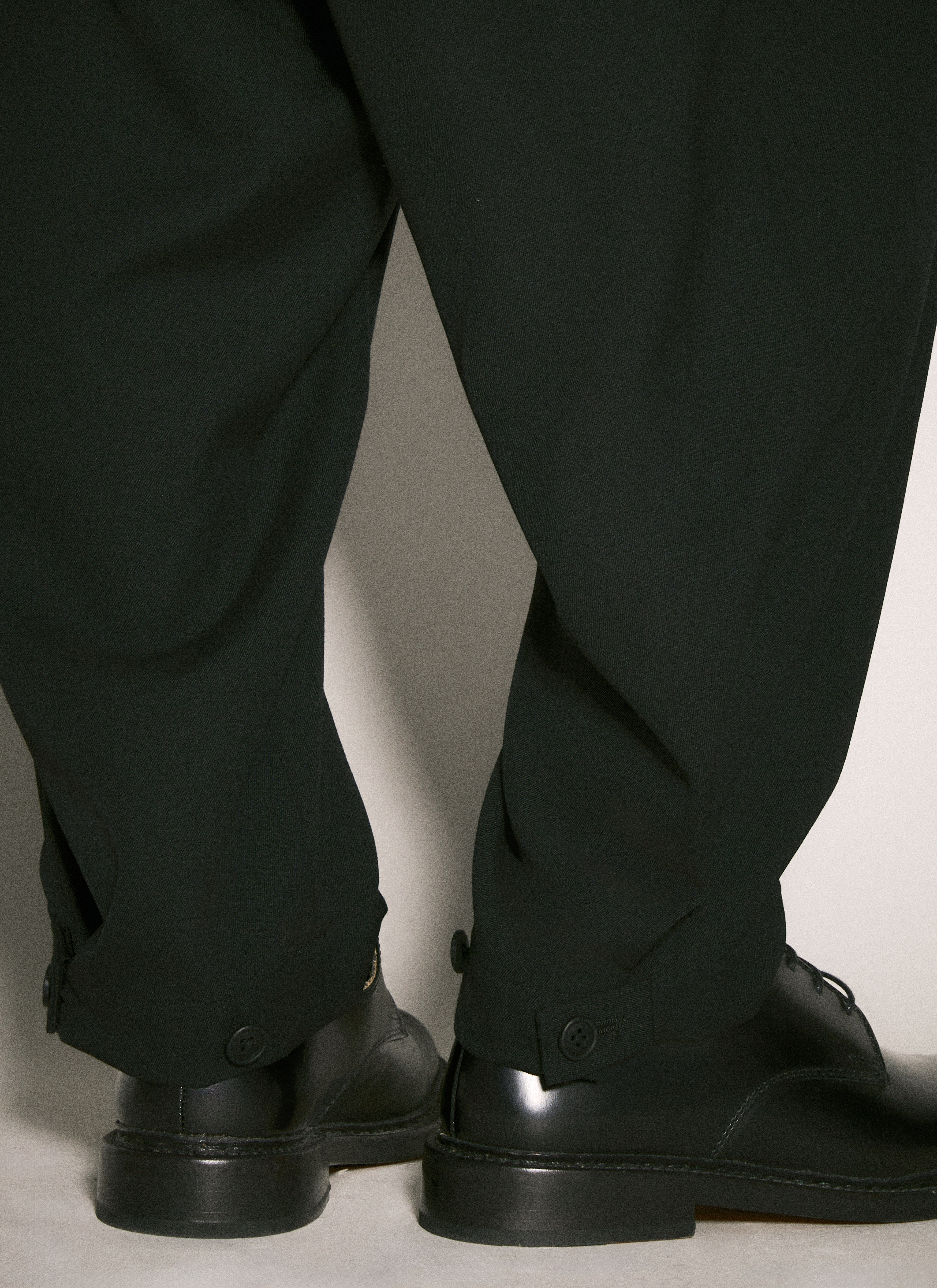 Yohji Yamamoto Men's' Tab Wide Pants in Black | LN-CC®
