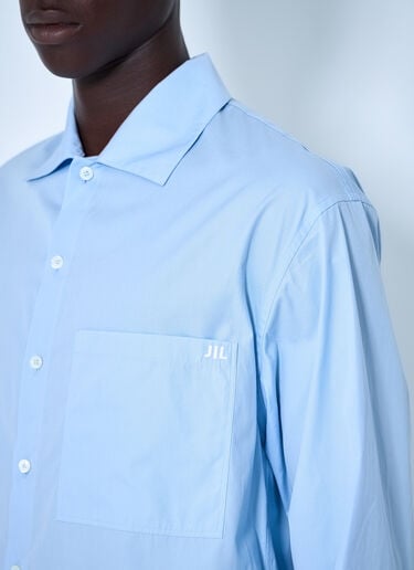 Jil Sander Button-Down Cotton Shirt Blue jil0165004