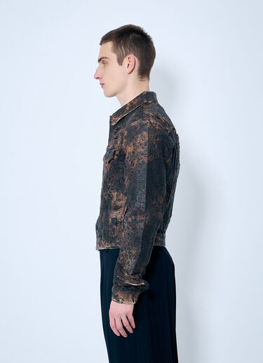 Acne Studios Distressed Monogram Denim Jacket Brown acn0160005