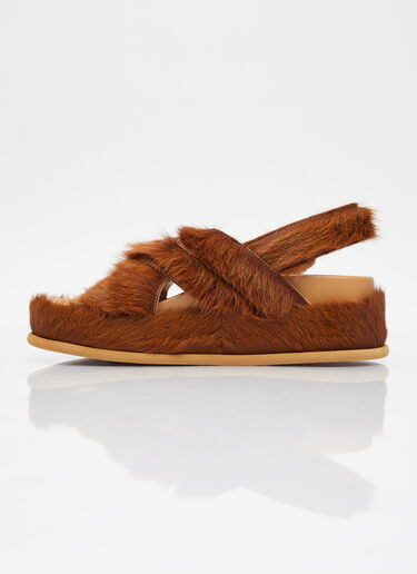 Dries Van Noten Ponyhair Sandals Brown dvn0253007