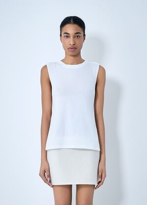 RIER Sleeveless Cotton Tank Top White rrr0264005