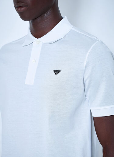 LN-CC® - Prada: Logo Polo Shirt - White Prada Logo Polo Shirt White pra0166005
