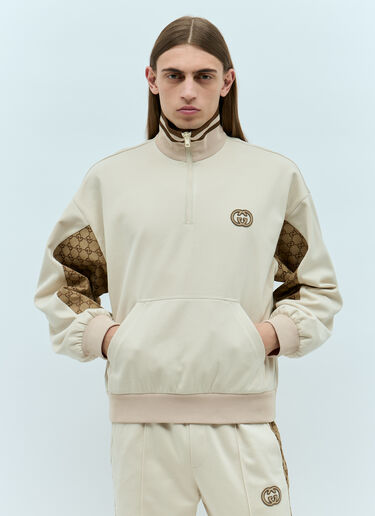 Gucci GG Half-Zip Sweatshirt Beige guc0155007