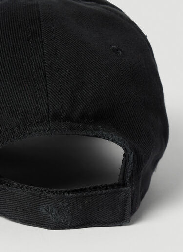 Balenciaga Distressed Brim Baseball Cap Black bal0153044