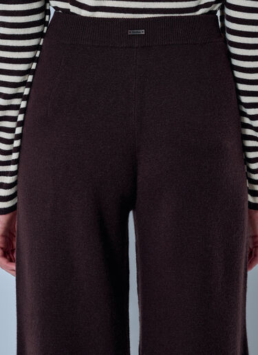 LN-CC® - Max Mara: Wide-Leg Knit Trousers - Dark Brown Max Mara Wide-Leg Knit Trousers Dark Brown max0266024