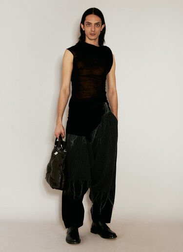 Yohji Yamamoto Embroidery Draped Pants Black yoy0154007