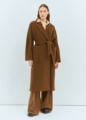 Burberry Camelwool Robe Coat Grey bur0258003