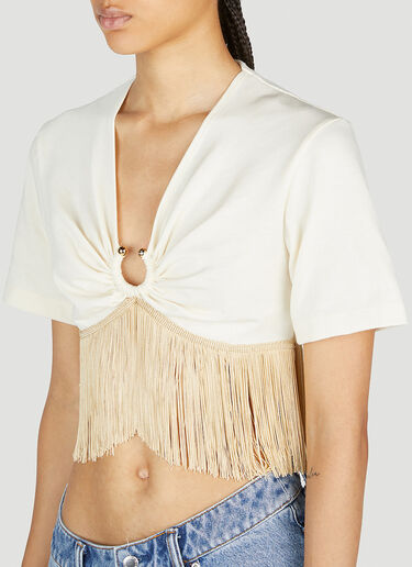 Rabanne Fringe Hem Top White pac0254004